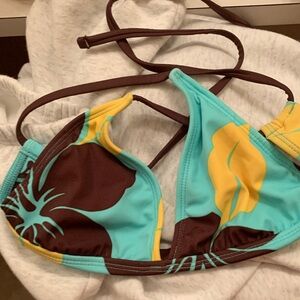 Small Tropical Floral Bikini Top